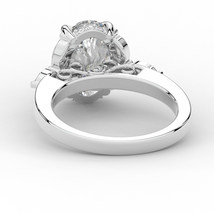 2.85CT.TW OVAL LAB DIAMOND ENGAGEMENT RING