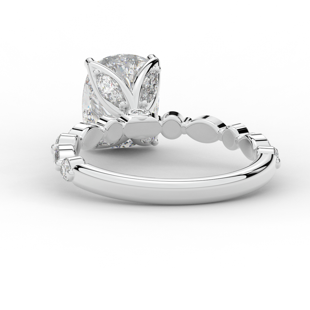 2.60CT.TW CUSHION LAB DIAMOND SOLITAIRE ENGAGEMENT RING