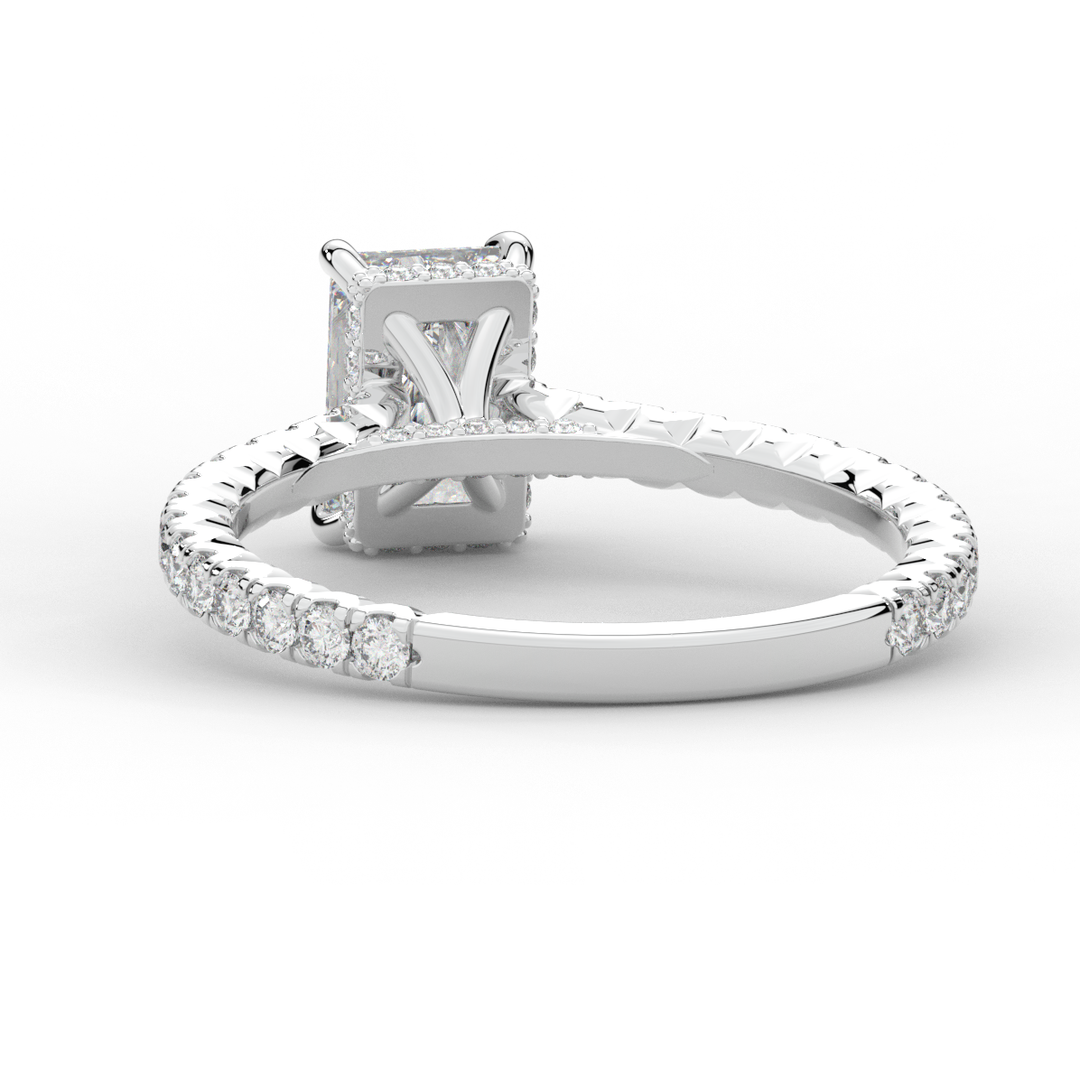 2.10CT.TW RADIANT LAB DIAMOND UNDERHALO SOLITAIRE ENGAGEMENT RING