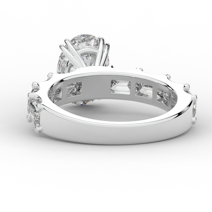 3.75CT.TW OVAL LAB DIAMOND SOLITAIRE ENGAGEMENT RING