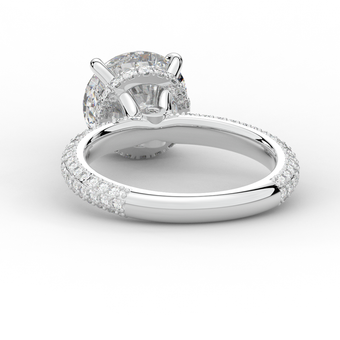 3.60CT.TW ROUND LAB DIAMOND SOLITAIRE ENGAGEMENT RING