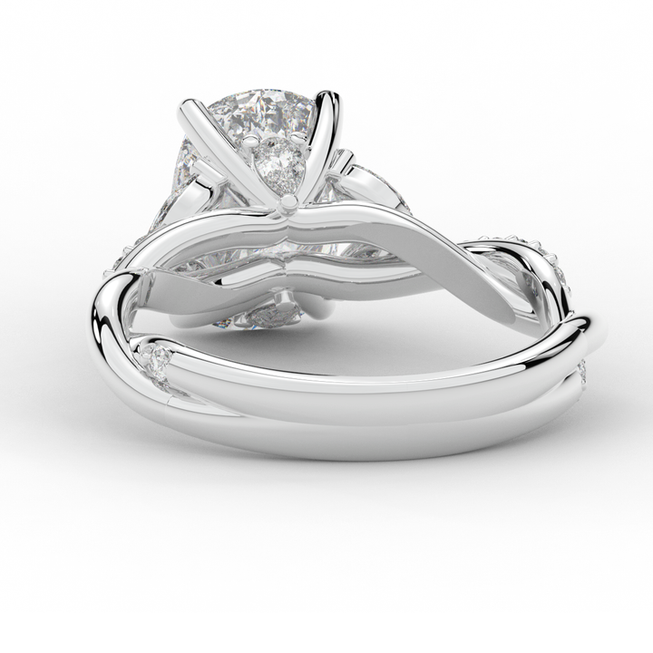 2.40CT.TW CUSHION LAB DIAMOND TWIST BAND ENGAGEMENT RING