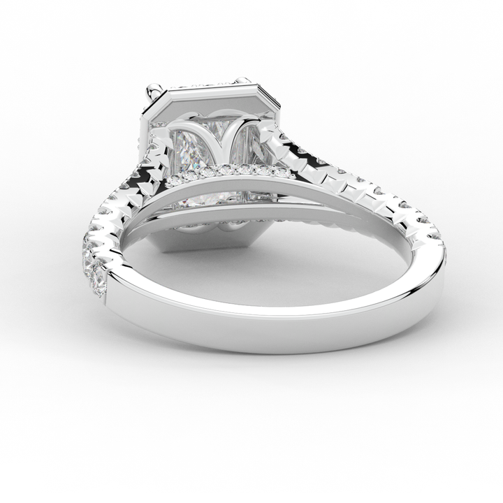 2.60CT.TW RADIANT LAB DIAMOND SPLIT SHANK HALO ENGAGEMENT RING