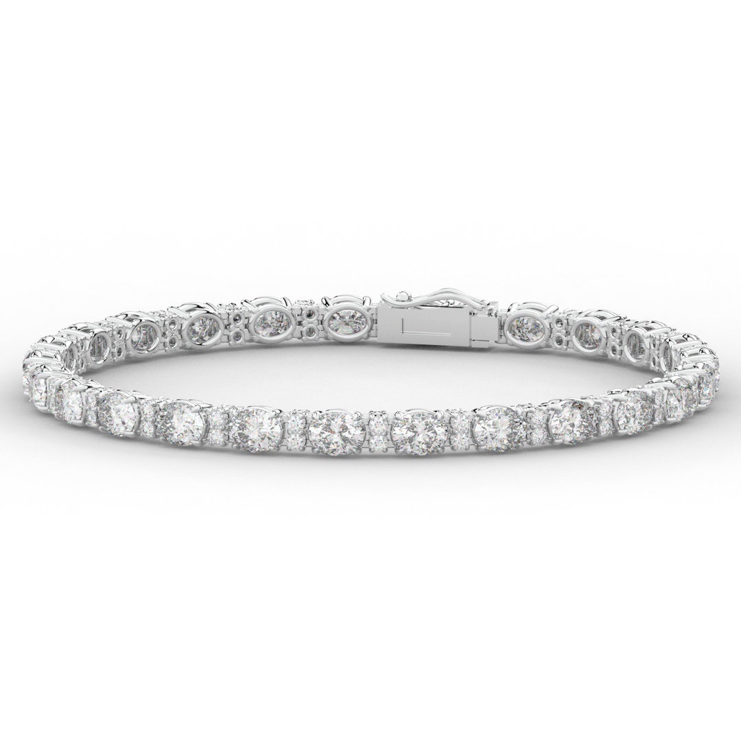 9.25CT.TW OVAL AND ROUND LAB DIAMOND TENNIS BRACELET - Nazarelle