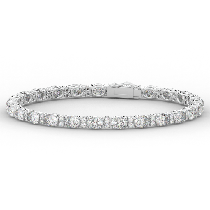 9.25CT.TW OVAL AND ROUND LAB DIAMOND TENNIS BRACELET - Nazarelle