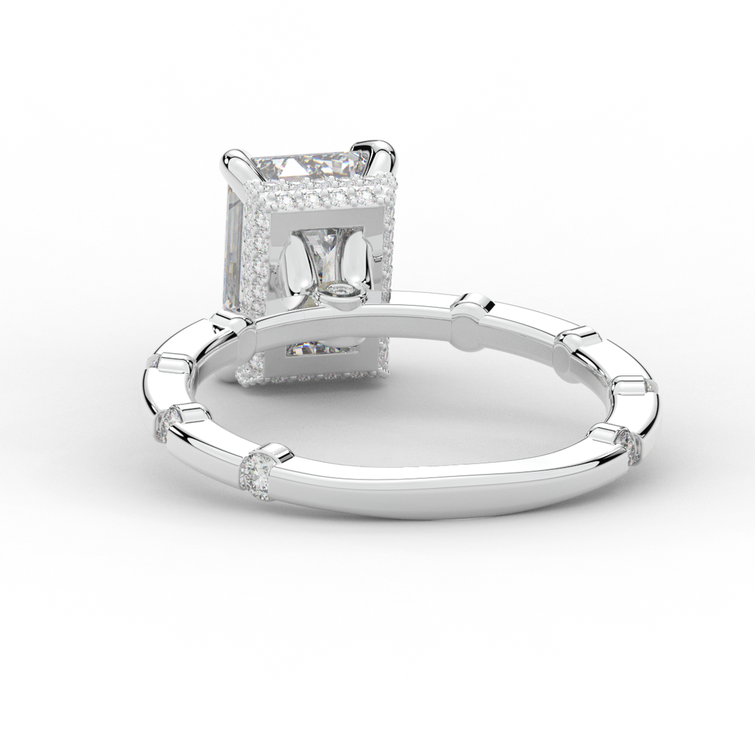 2.60CT.TW RADIANT LAB DIAMOND UNDERHALO SOLITAIRE ENGAGEMENT RING