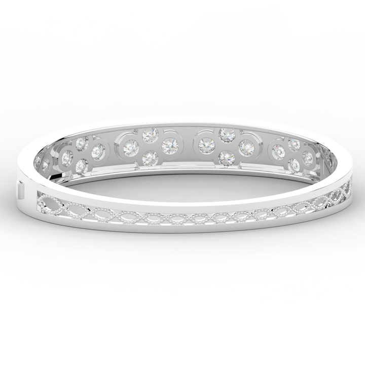 4.10CT.TW ROUND LAB DIAMOND BEZEL SET BANGLE