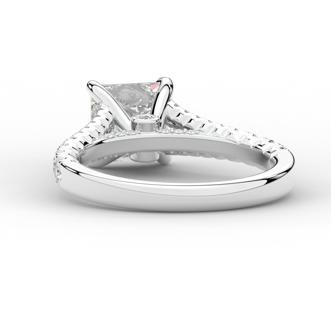 2.45CT.TW PRINCESS LAB DIAMOND ENGAGEMENT RING