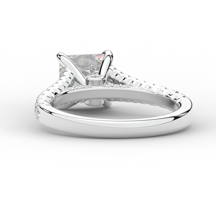 2.45CT.TW PRINCESS LAB DIAMOND ENGAGEMENT RING