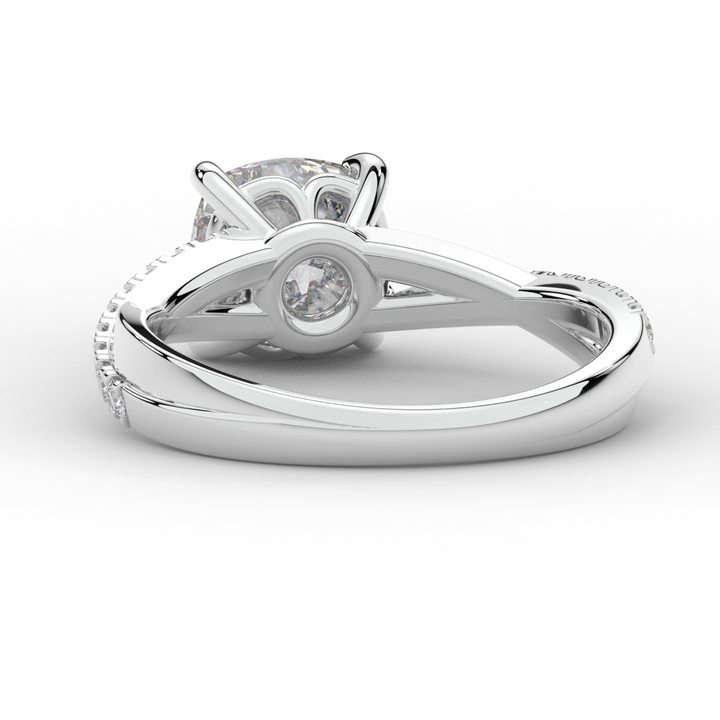 2.20CT.TW CUSHION LAB DIAMOND TWISTBAND ENGAGEMENT RING