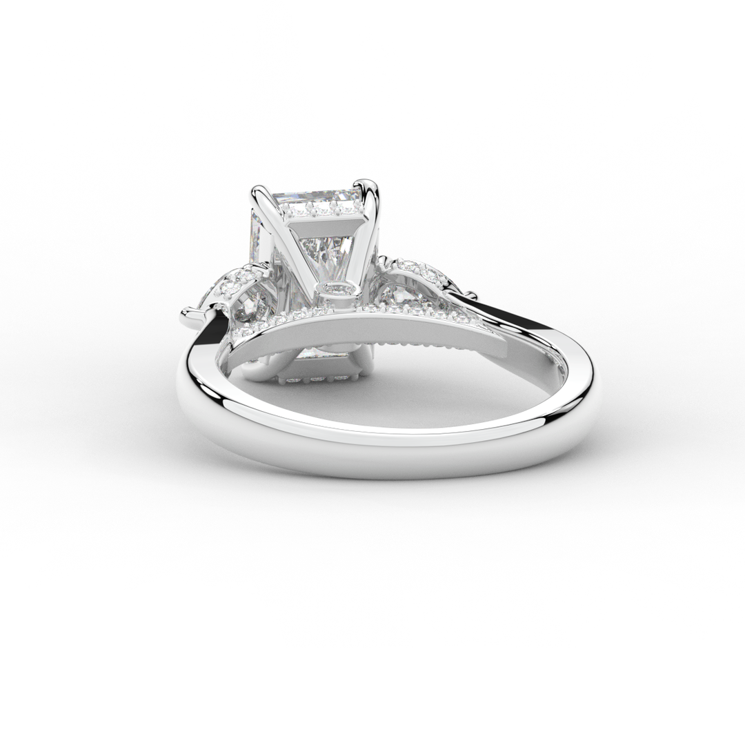 2.40CT.TW RADIANT LAB DIAMOND 3 STONE ENGAGEMENT RING