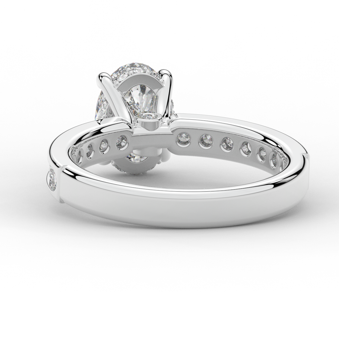 1.95CT.TW OVAL LAB DIAMOND UNDERHALO ENGAGEMENT RING