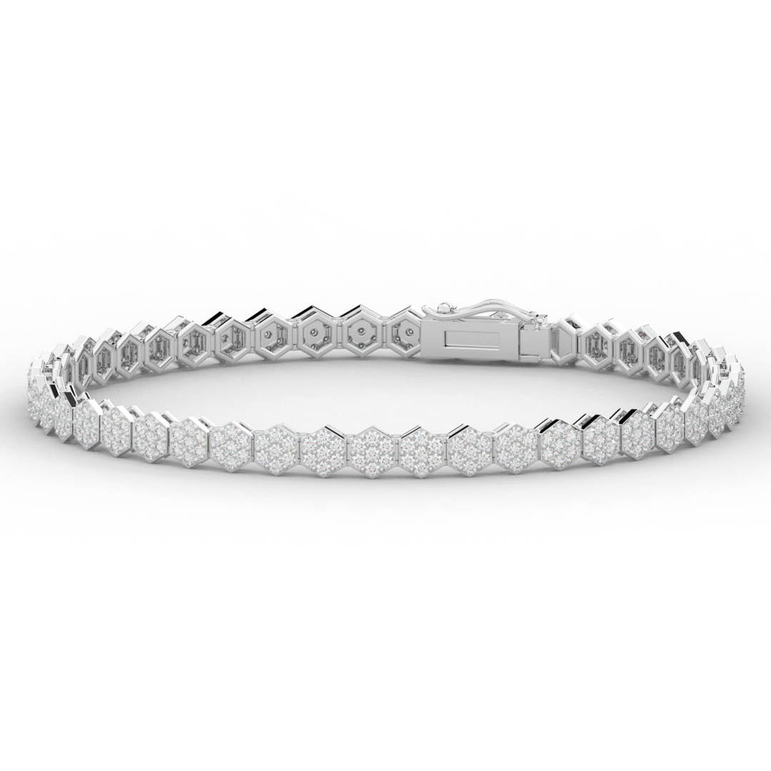 2.50CT.TW ROUND LAB DIAMOND CLUSTER TENNIS BRACELET - Nazarelle