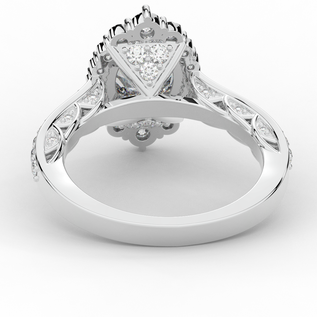 1.75CT.TW OVAL LAB DIAMOND HALO ENGAGEMENT RING