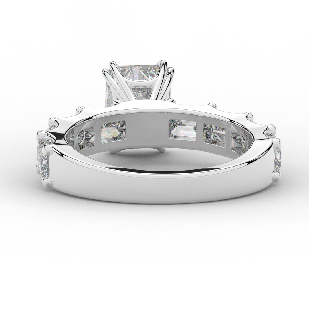 3.75CT.TW RADIANT LAB DIAMOND SOLITAIRE ENGAGEMENT RING