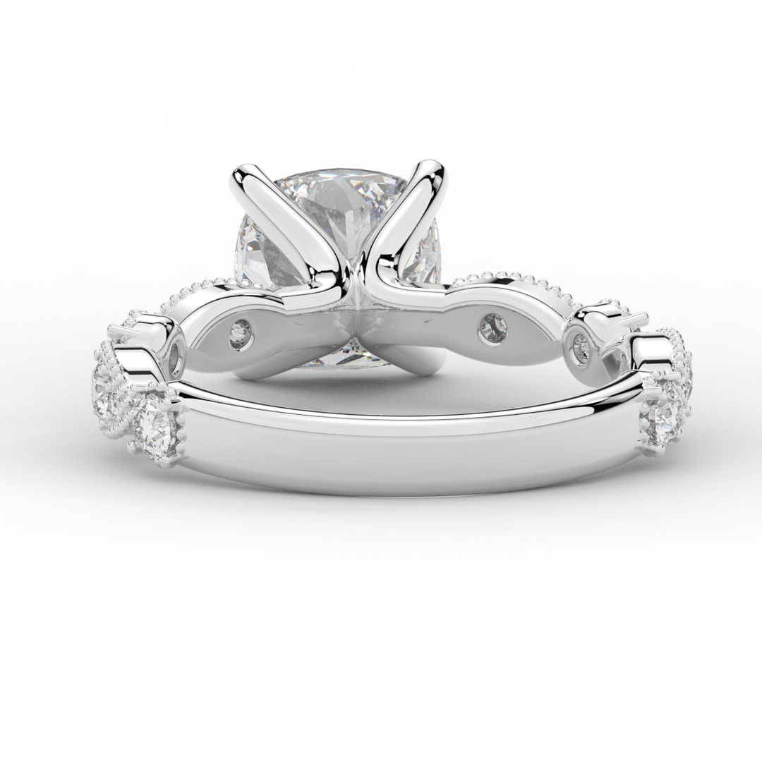 2.50CT.TW CUSHION LAB DIAMOND SOLITAIRE ENGAGEMENT RING