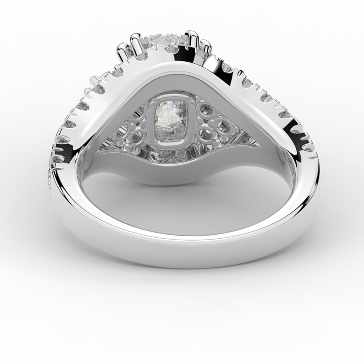 3.10CT.TW CUSHION LAB DIAMOND HALO ENGAGEMENT RING