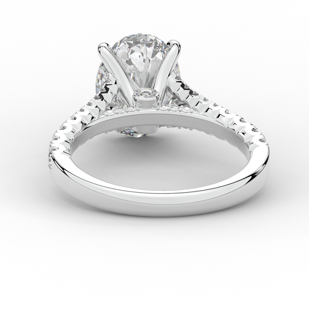 3.45CT.TW OVAL LAB DIAMOND ENGAGEMENT RING