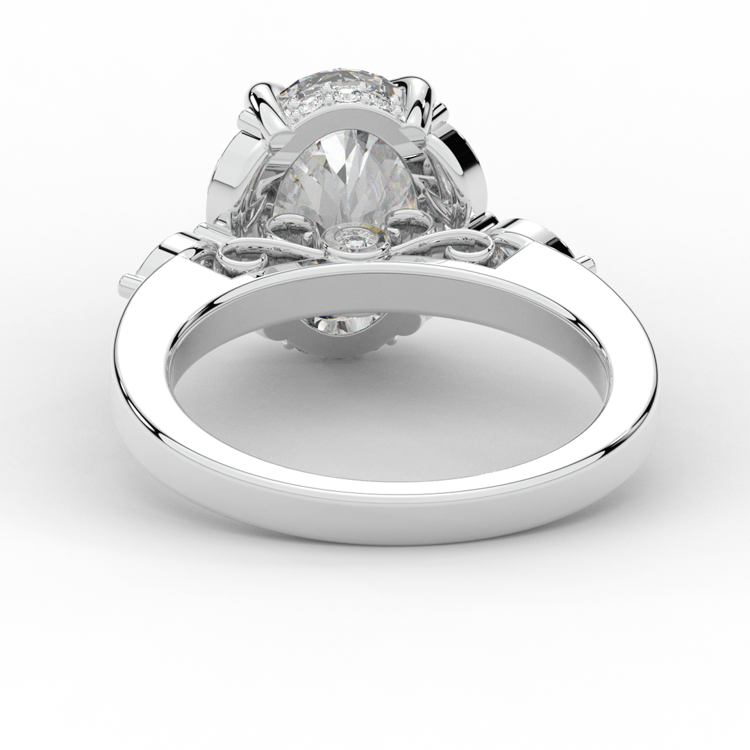 2.85CT.TW OVAL LAB DIAMOND ENGAGEMENT RING