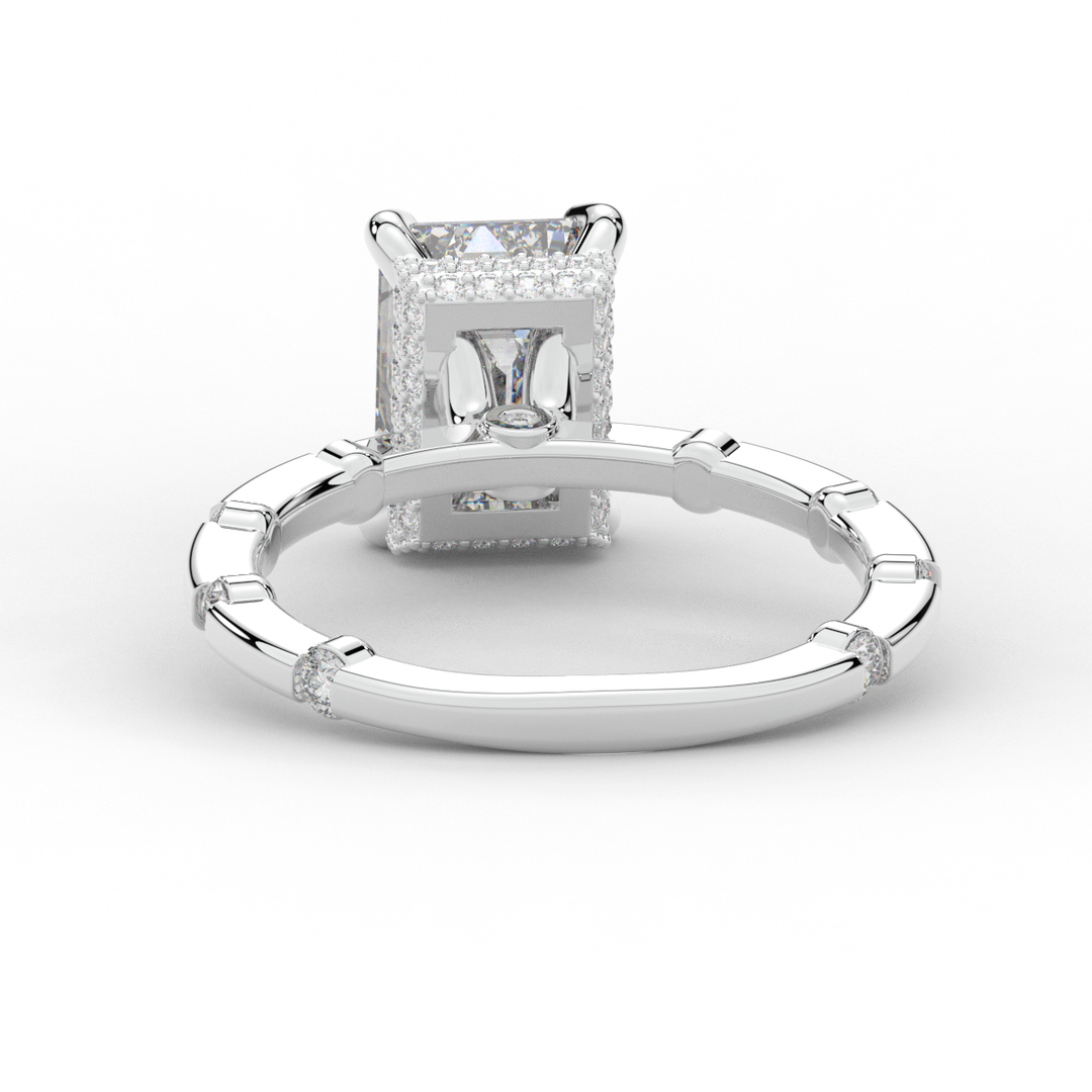 2.60CT.TW RADIANT LAB DIAMOND UNDERHALO SOLITAIRE ENGAGEMENT RING