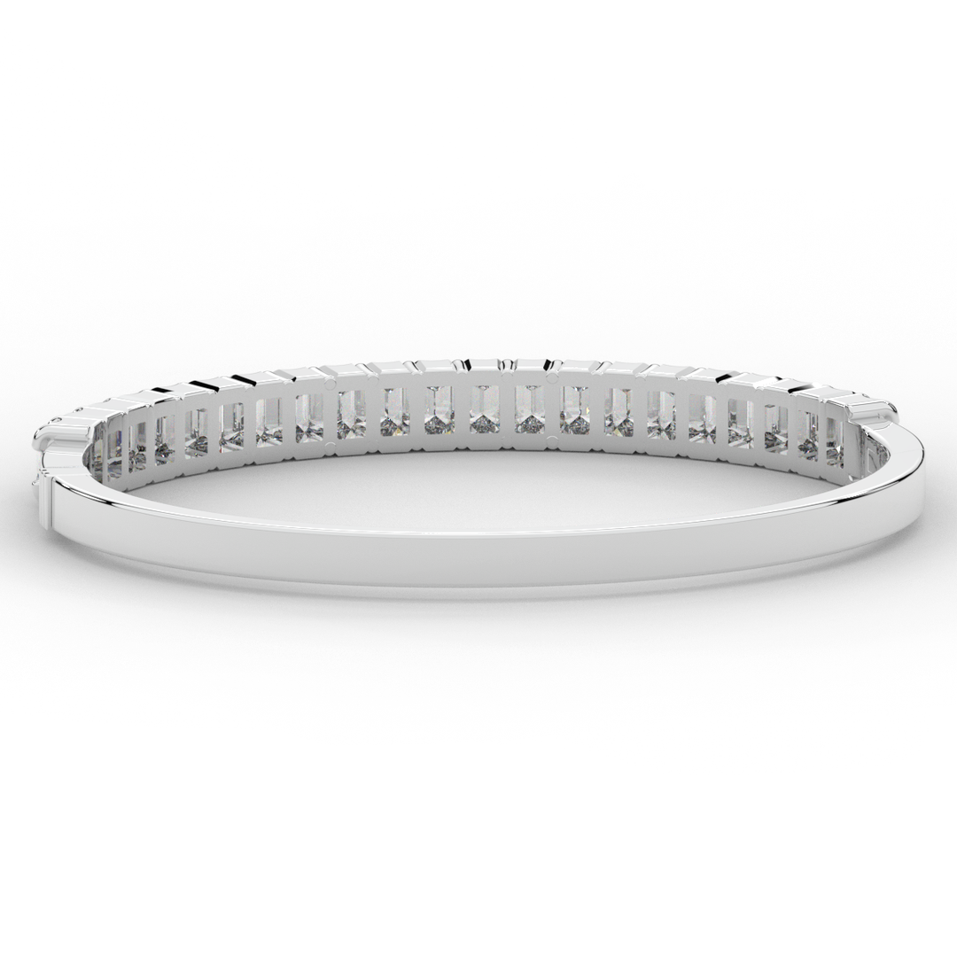 6.50CT.TW EMERALD CUT LAB DIAMOND BANGLE