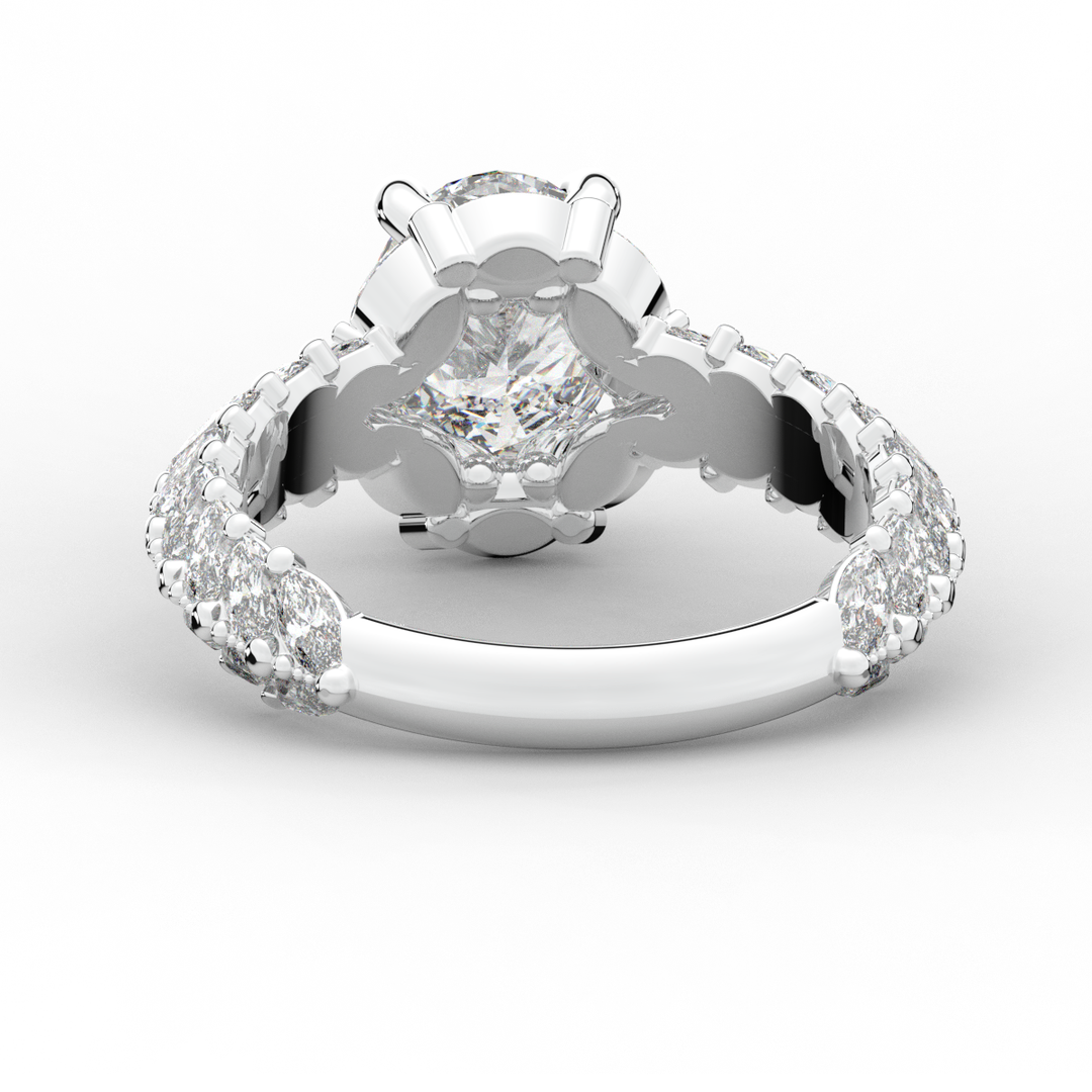 3.10CT.TW OVAL LAB DIAMOND HALO ENGAGEMENT RING