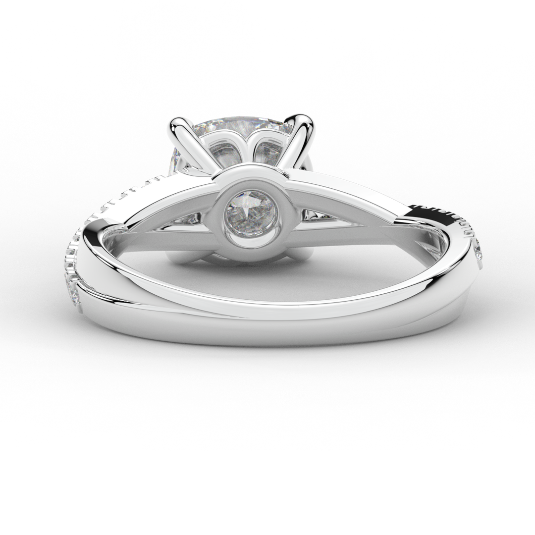 2.20CT.TW CUSHION LAB DIAMOND TWISTBAND ENGAGEMENT RING