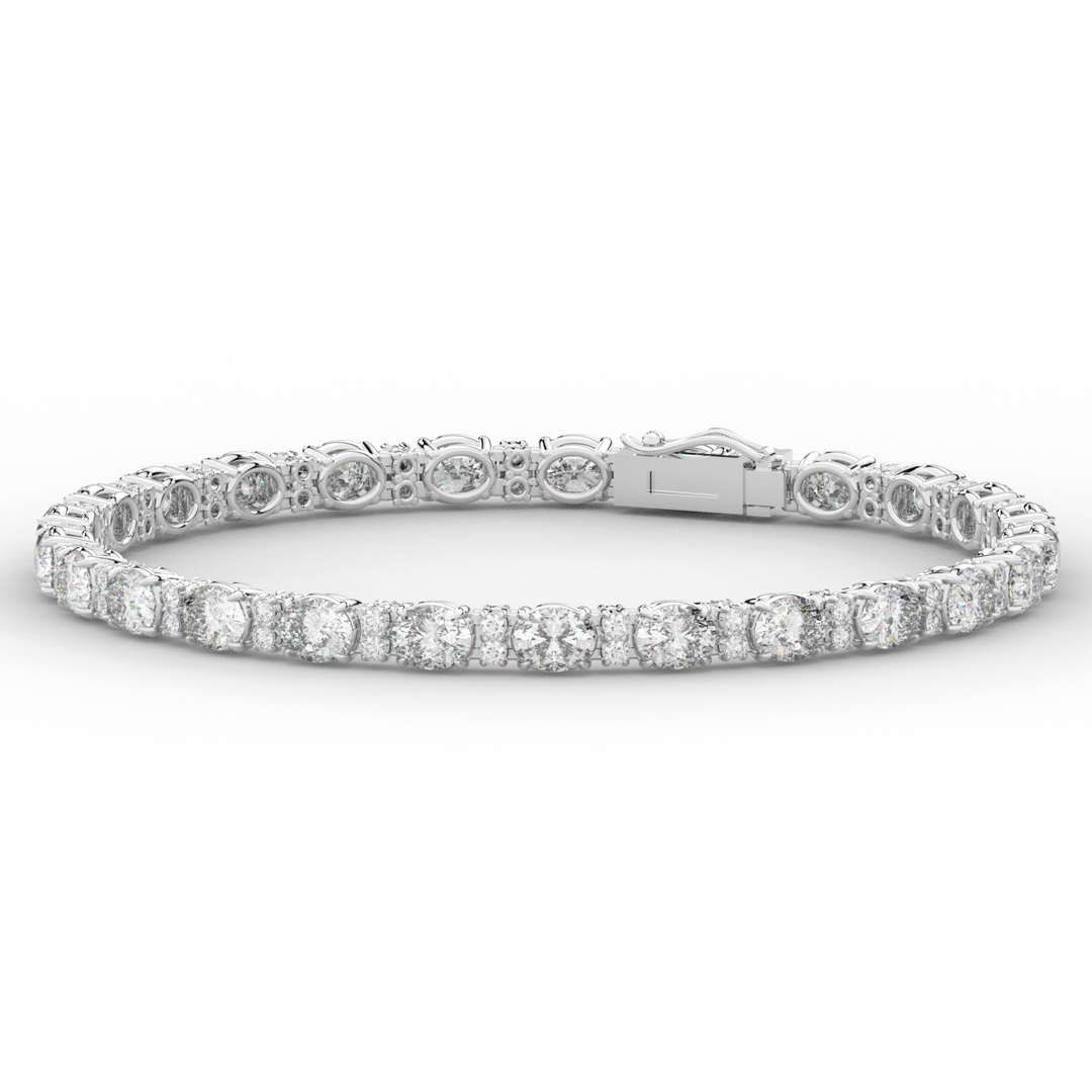 9.25CT.TW OVAL AND ROUND LAB DIAMOND TENNIS BRACELET - Nazarelle