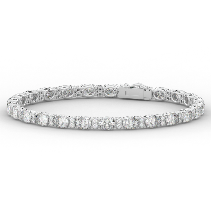 9.25CT.TW OVAL AND ROUND LAB DIAMOND TENNIS BRACELET - Nazarelle