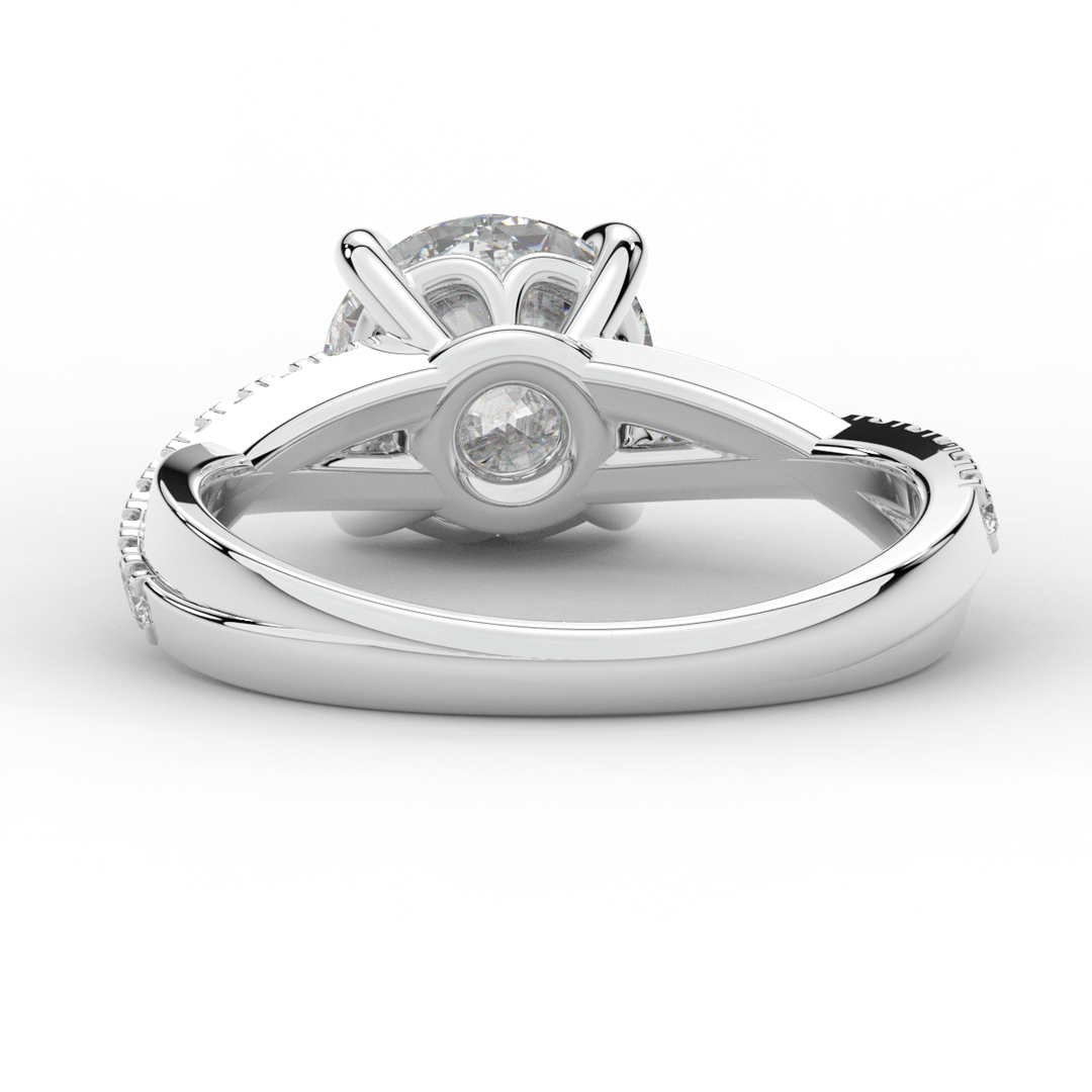 2.20CT.TW ROUND LAB DIAMOND TWISTBAND ENGAGEMENT RING