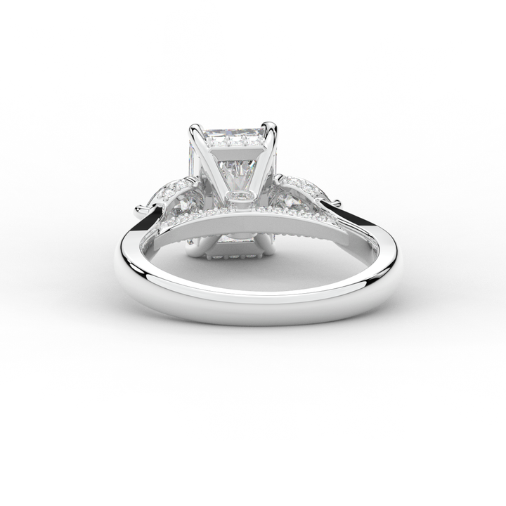 2.40CT.TW RADIANT LAB DIAMOND 3 STONE ENGAGEMENT RING