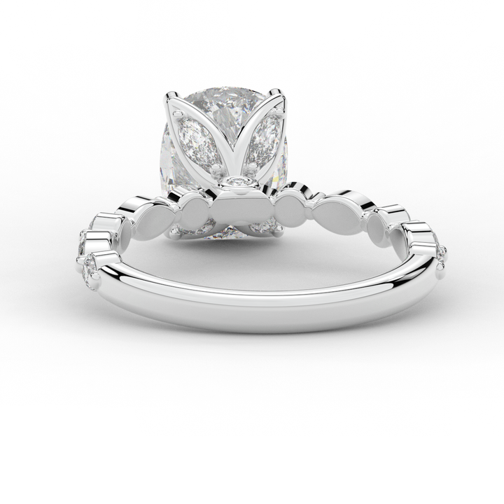 2.60CT.TW CUSHION LAB DIAMOND SOLITAIRE ENGAGEMENT RING