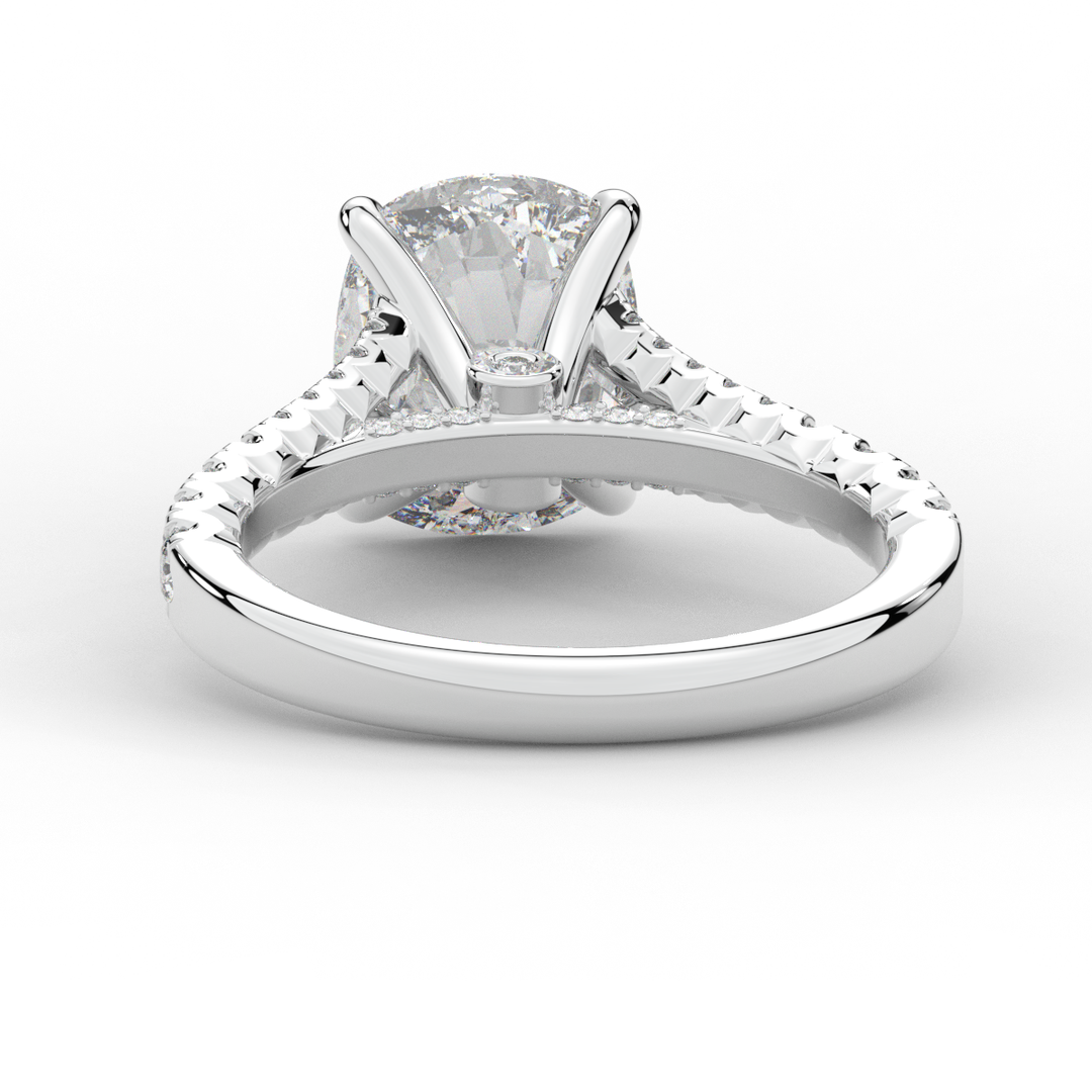 3.45CT.TW CUSHION LAB DIAMOND ENGAGEMENT RING