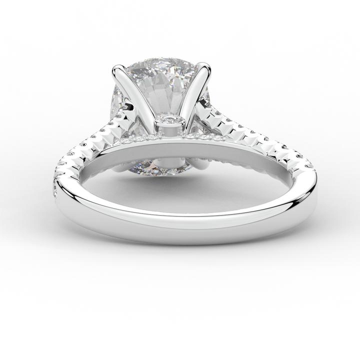 3.45CT.TW CUSHION LAB DIAMOND ENGAGEMENT RING