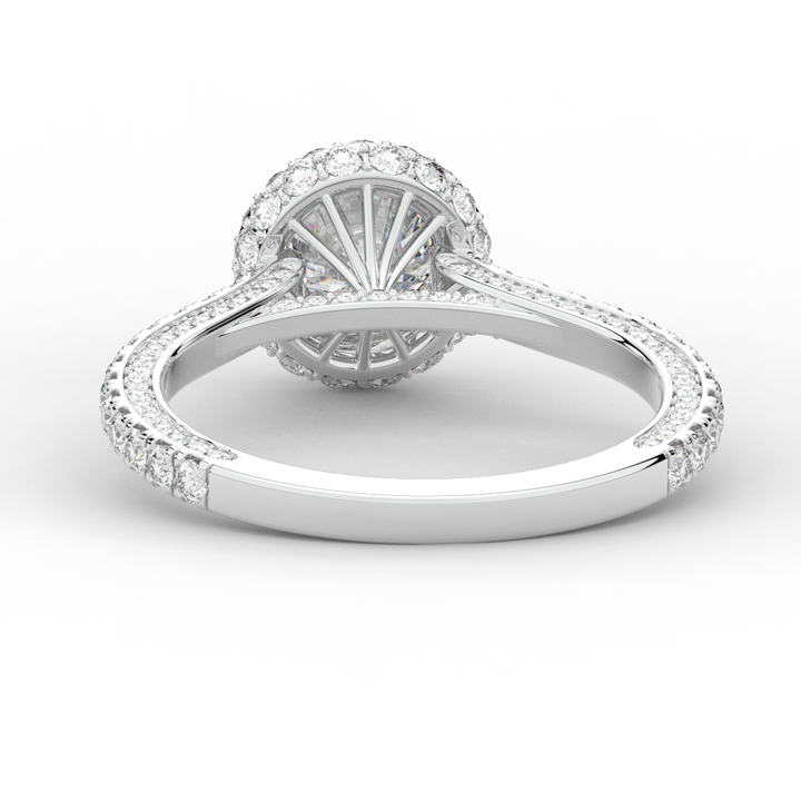 1.90CT.TW ROUND LAB DIAMOND HALO ENGAGEMENT RING