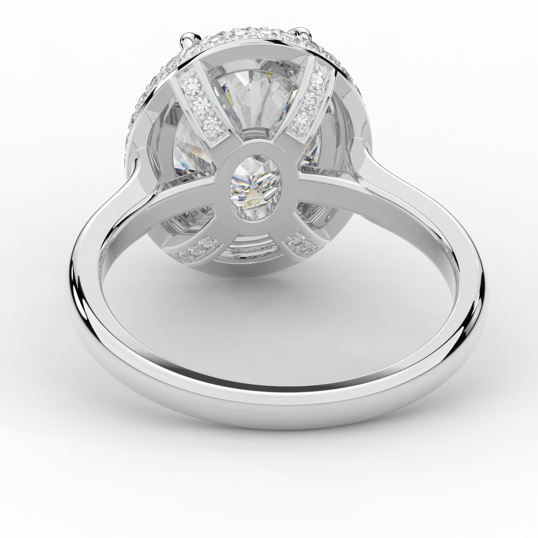 4.40CT.TW OVAL LAB DIAMOND HALO ENGAGEMENT RING