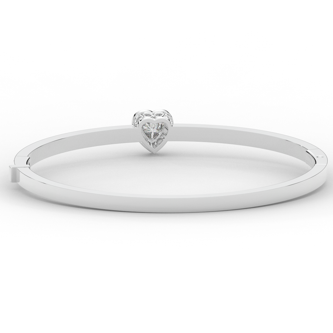 1.65CT.TW HEART AND ROUND LAB DIAMOND  BANGLE