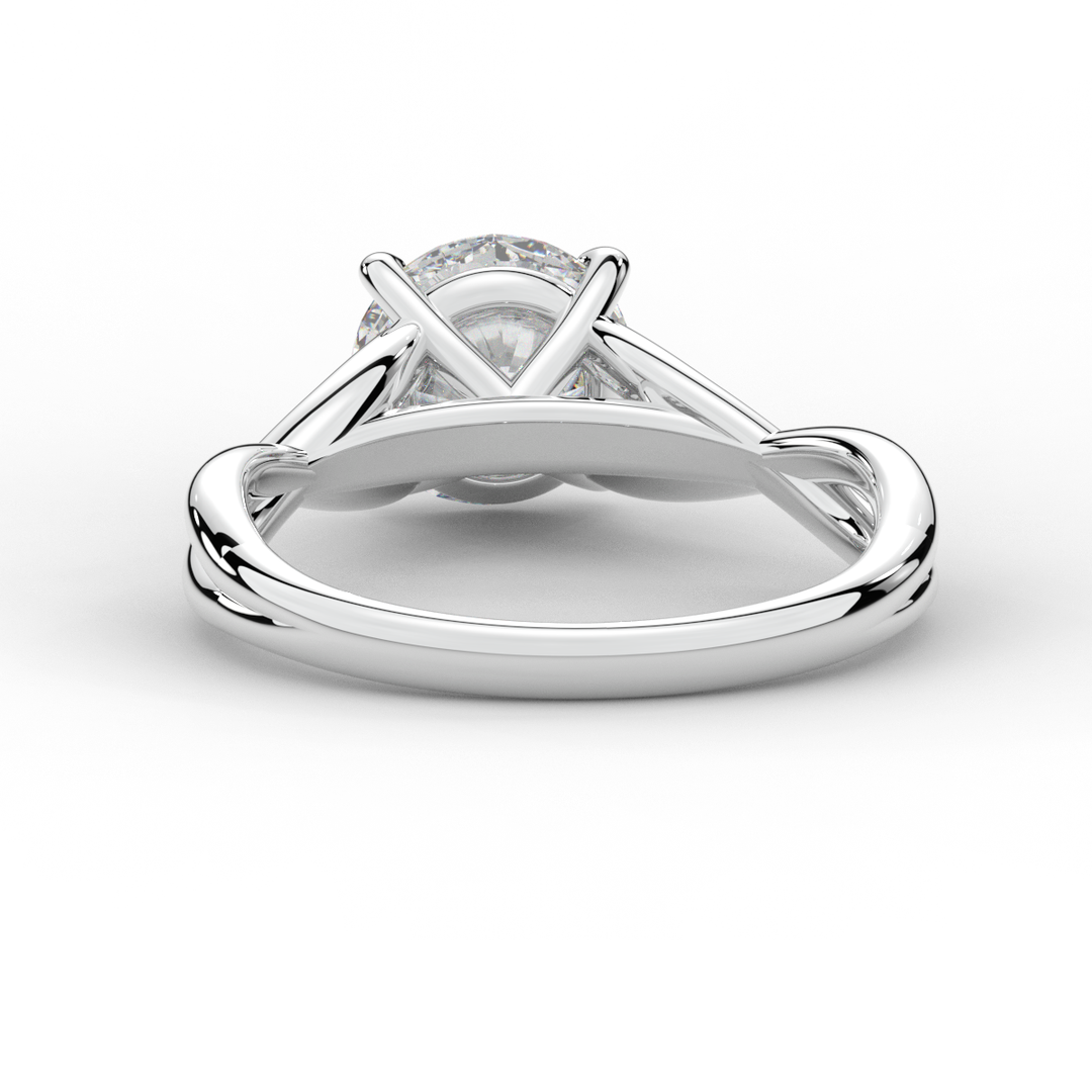 1.50CT ROUND LAB DIAMOND SOLITAIRE TWIST BAND ENGAGEMENT RING - Nazarelle