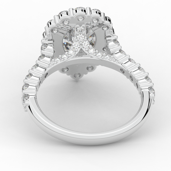 3.10CT.TW PEAR LAB DIAMOND HALO ENGAGEMENT RING