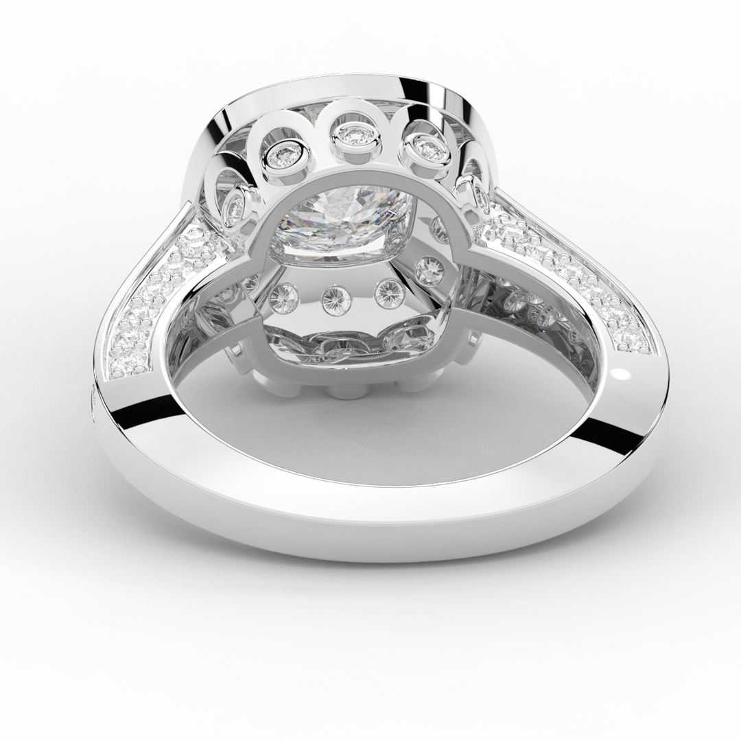 1.50CT.TW ROUND LAB DIAMOND HALO ENGAGEMENT RING