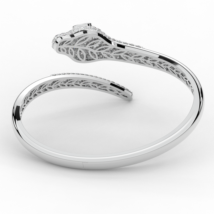 3.75CT.TW ROUND AND PEAR LAB DIAMOND SNAKE BANGLE