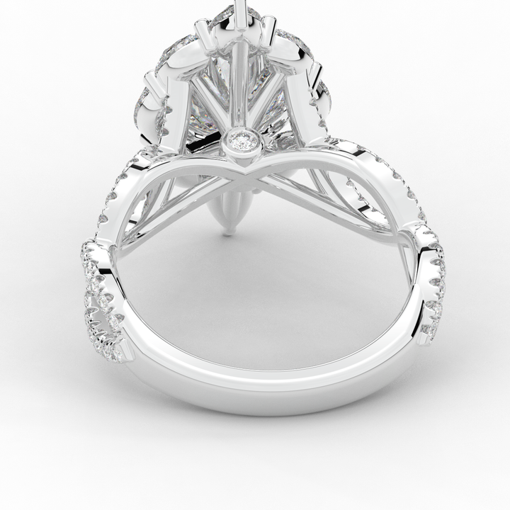 3.00CT.TW OVAL LAB DIAMOND HALO ENGAGEMENT RING