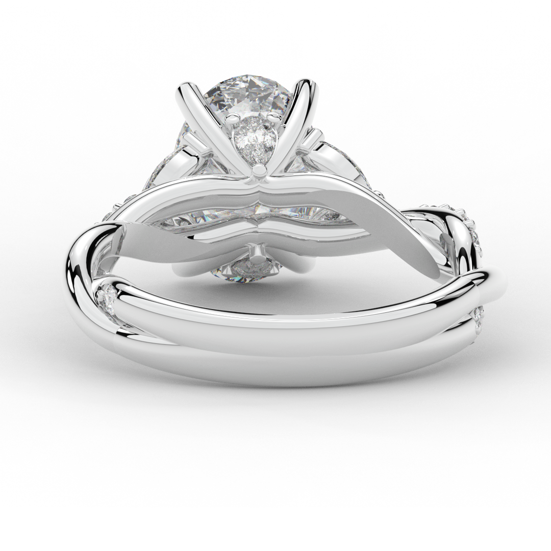 2.40CT.TW OVAL LAB DIAMOND TWIST ENGAGEMENT RING