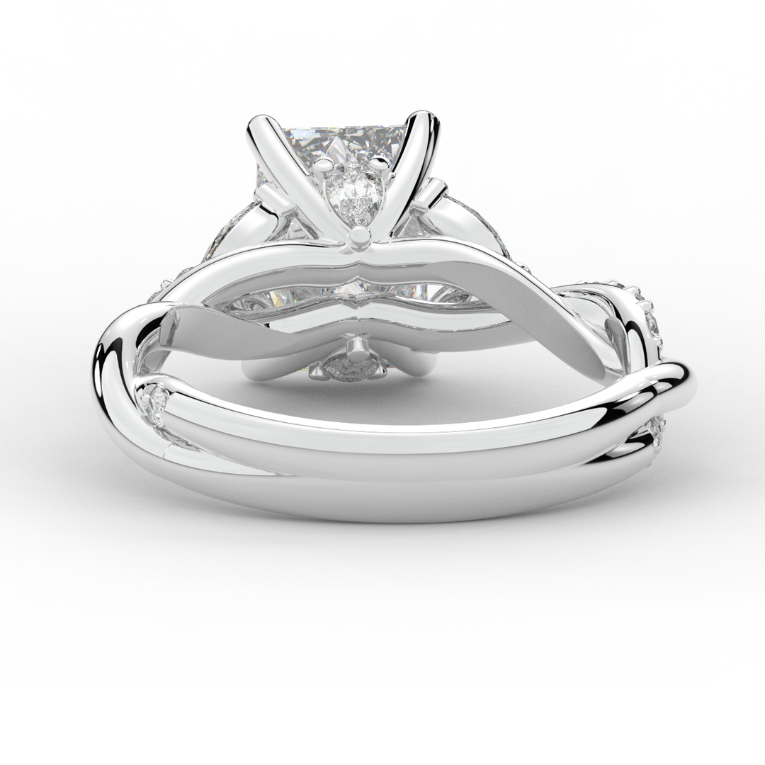 2.40CT.TW RADIANT LAB DIAMOND TWIST BAND ENGAGEMENT RING