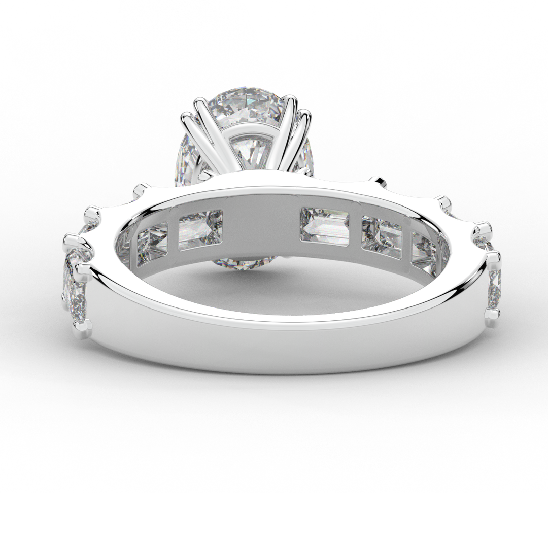 3.75CT.TW OVAL LAB DIAMOND SOLITAIRE ENGAGEMENT RING