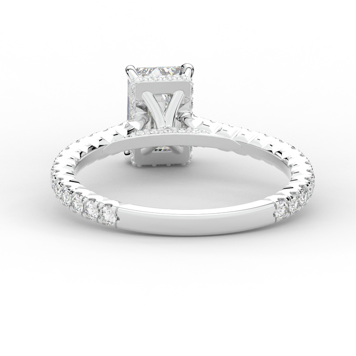 2.10CT.TW EMERALD CUT LAB DIAMOND UNDERHALO SOLITAIRE ENGAGEMENT RING