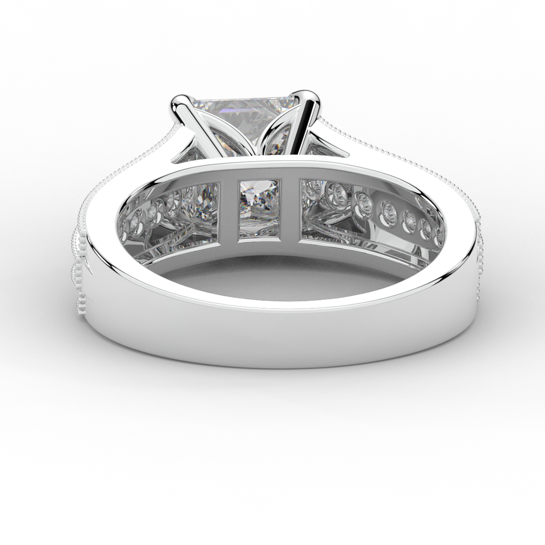 3.55CT.TW PRINCESS LAB DIAMOND ENGAGEMENT RING