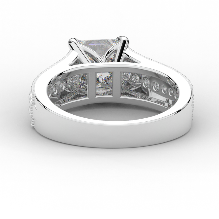 3.55CT.TW PRINCESS LAB DIAMOND ENGAGEMENT RING