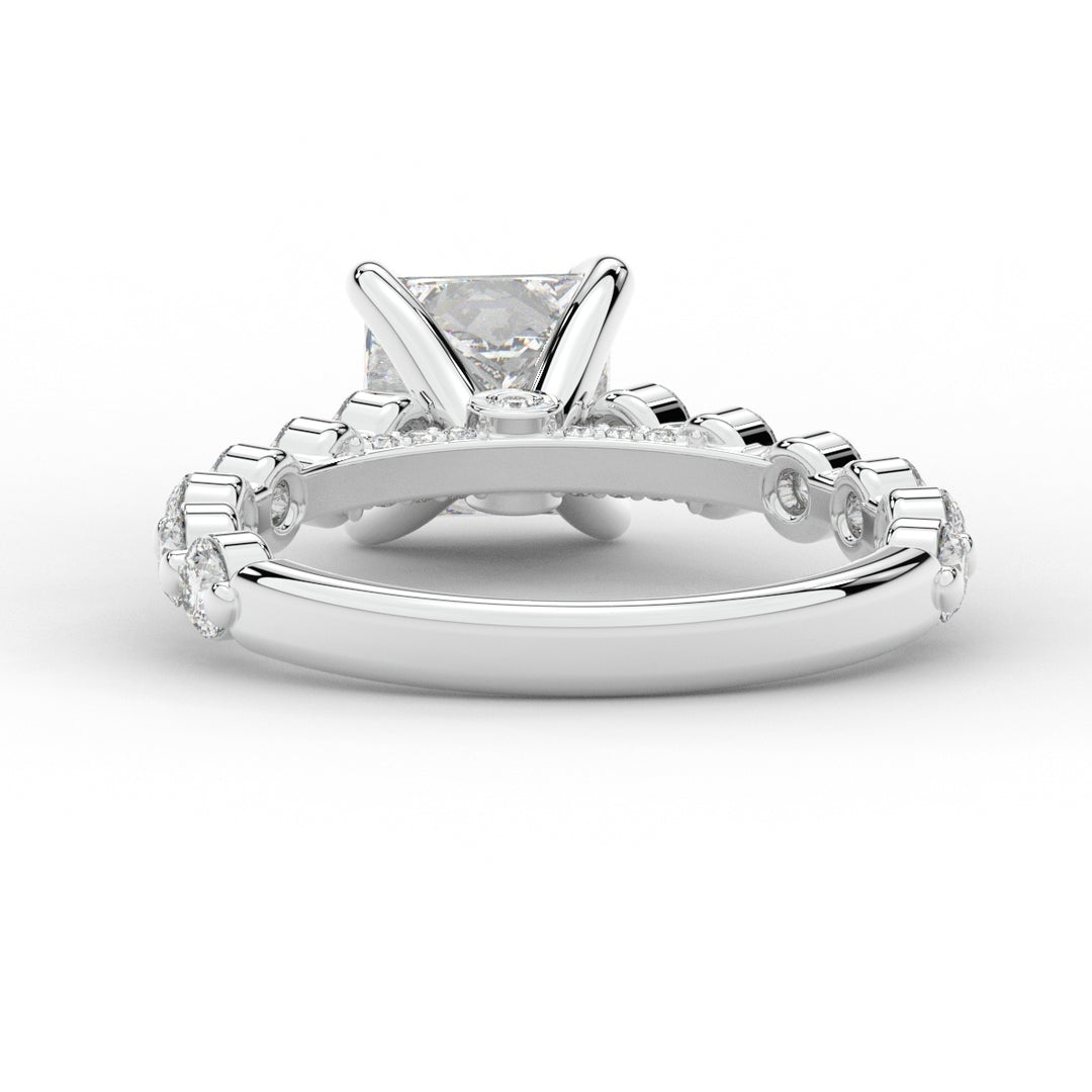 3.90CT.TW PRINCESS LAB DIAMOND ENGAGEMENT RING