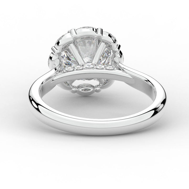 2.40CT.TW ROUND LAB DIAMOND HALO ENGAGEMENT RING